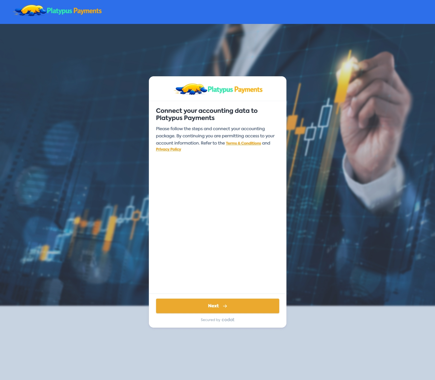 Link branded using company logo, color scheme and hero image